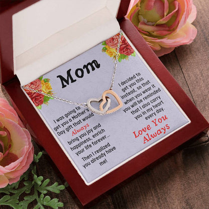 Happy Mother'S Day Mom I Love You - Necklace Interlocking Hearts Necklace