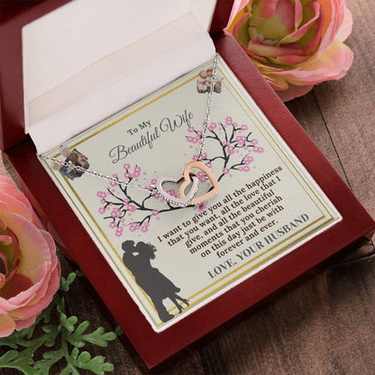 Meaningful Gift For Wife Birthday Gift For Wife From Husband Beautiful Birthday Gift For Her. Interlocking Hearts Necklace
