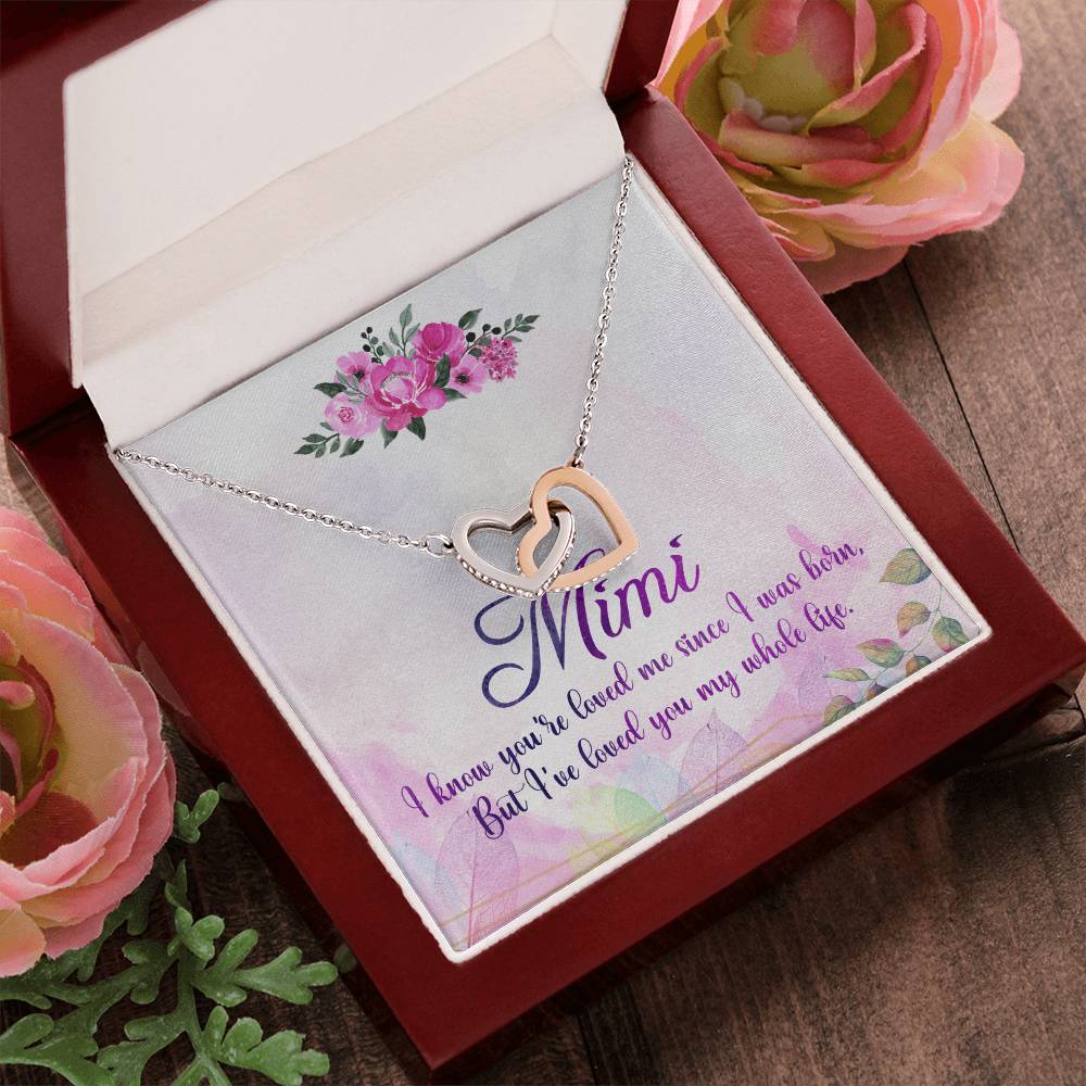Mimi Interlocking Hearts Necklace Message Card