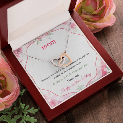 Happy Mothers Day Interlocking Hearts Necklace
