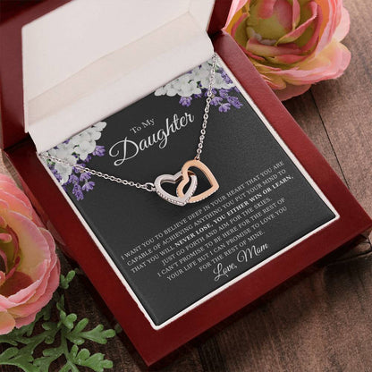 Gift For Daughter From Mom To My Daughter Daughter Birthday Jewelry Gift Grown Up Daughter Necklace From Mom Interlocking Hearts Necklace