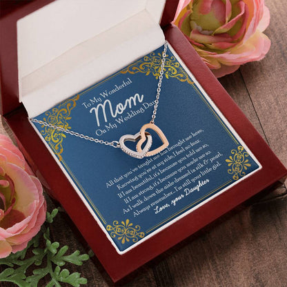 Interlocking Heart Necklace Mother Of The Bride Gift From Daughter Mom Of Bride Present Jewelry Necklace As Wedding Gift Bridal Party Rehearsal Dinner Interlocking Hearts Necklace