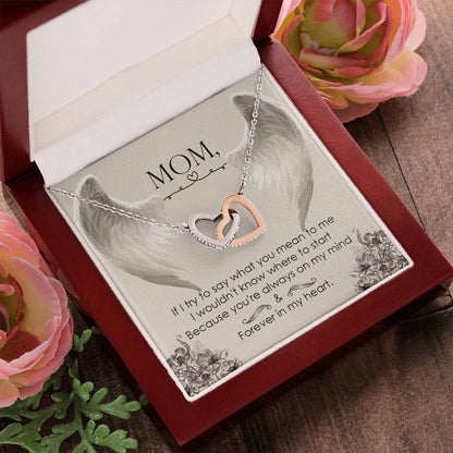 Mom Forever In My Heart - Interlocking Heart Necklace Interlocking Hearts Necklace