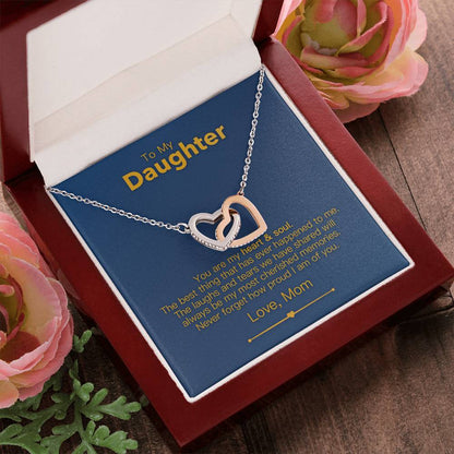 To My Daughter - Heart & Soul - Necklace Interlocking Hearts Necklace