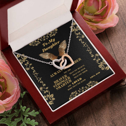 To My Daughter - Two Hearts Interlocking Hearts Necklace