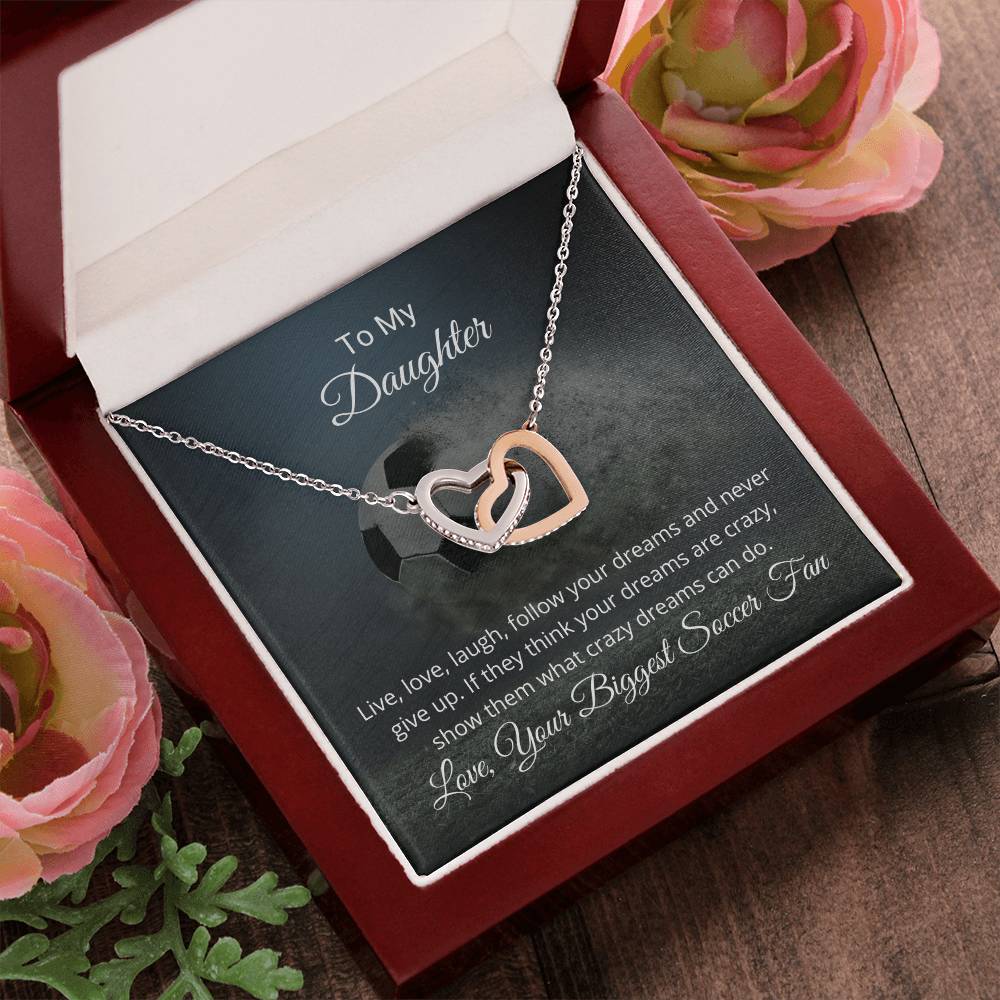 Live Love Laugh Necklace Interlocking Hearts Necklace