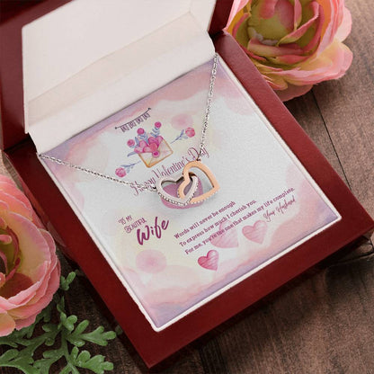Interlocking Hearts To Beautiful Wife - D2 Interlocking Hearts Necklace