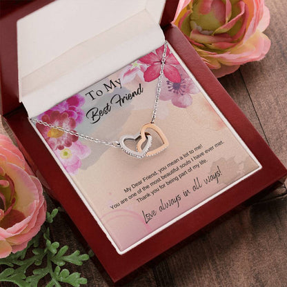 To My Best Friend Interlocking Hearts Necklace