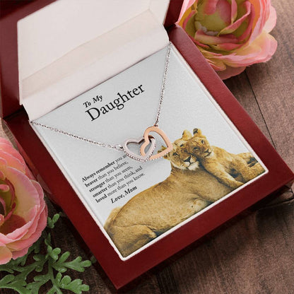 To My Daughter - Always Remember - Interlocking Hearts Necklace