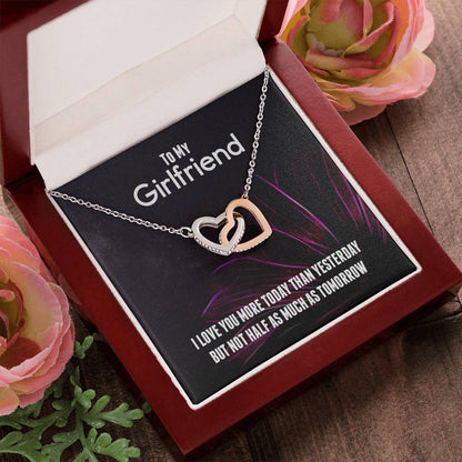 Romantic Girlfriend Necklace Gift - Interlocking Hearts Interlocking Hearts Necklace