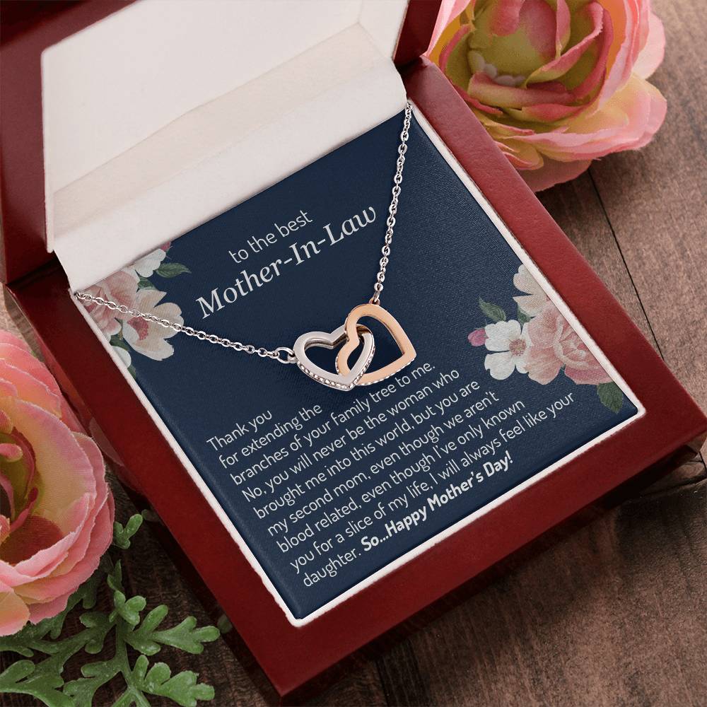 Mother’S Day ! For The Your Mother-In-Law Interlocking Hearts Necklace