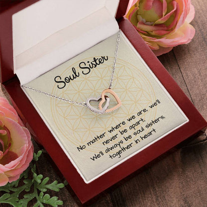 Soul Sisters Together In Heart Interlocking Hearts Necklace