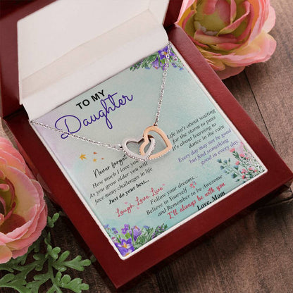 To My Daughter - Interlocking Hearts Necklace