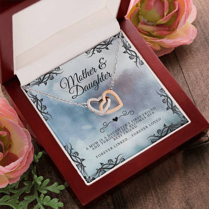 Mother & Daughter - Gift To Daughter - Interlocked Hearts Pendant Interlocking Hearts Necklace