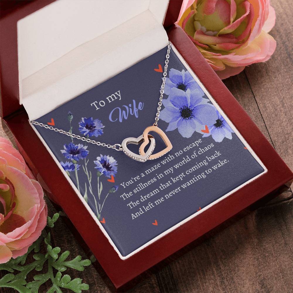 To My Wife - Escape World Dream - Necklace Interlocking Hearts Necklace