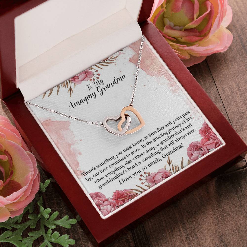 To My Amazing Grandma Interlocking Hearts Necklace