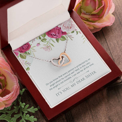 Gift For Sister - My Angel Necklace Interlocking Hearts Necklace