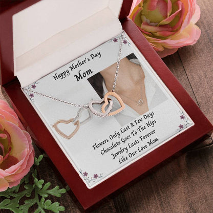 Happy Mothers Day Mom With Interlocked Hearts Necklace Interlocking Hearts Necklace