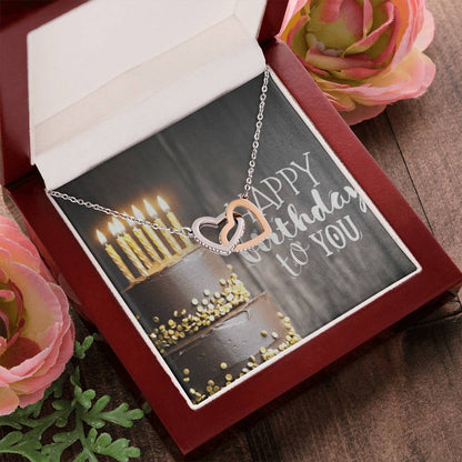 Happy Birthday Interlocking Hearts Necklace