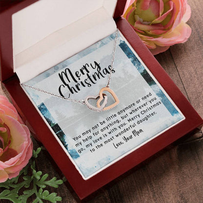 Gift For Daughter From Mom - My Love Is With You Interlocking Hearts Necklace