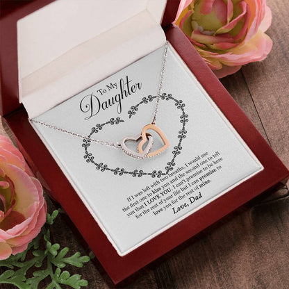 To My Daughter - I Promise To Love You For The Rest Of My Life Interlocking Hearts Necklace