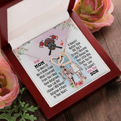 Firefighter'S Mom - Interlocking Heart Necklace Interlocking Hearts Necklace