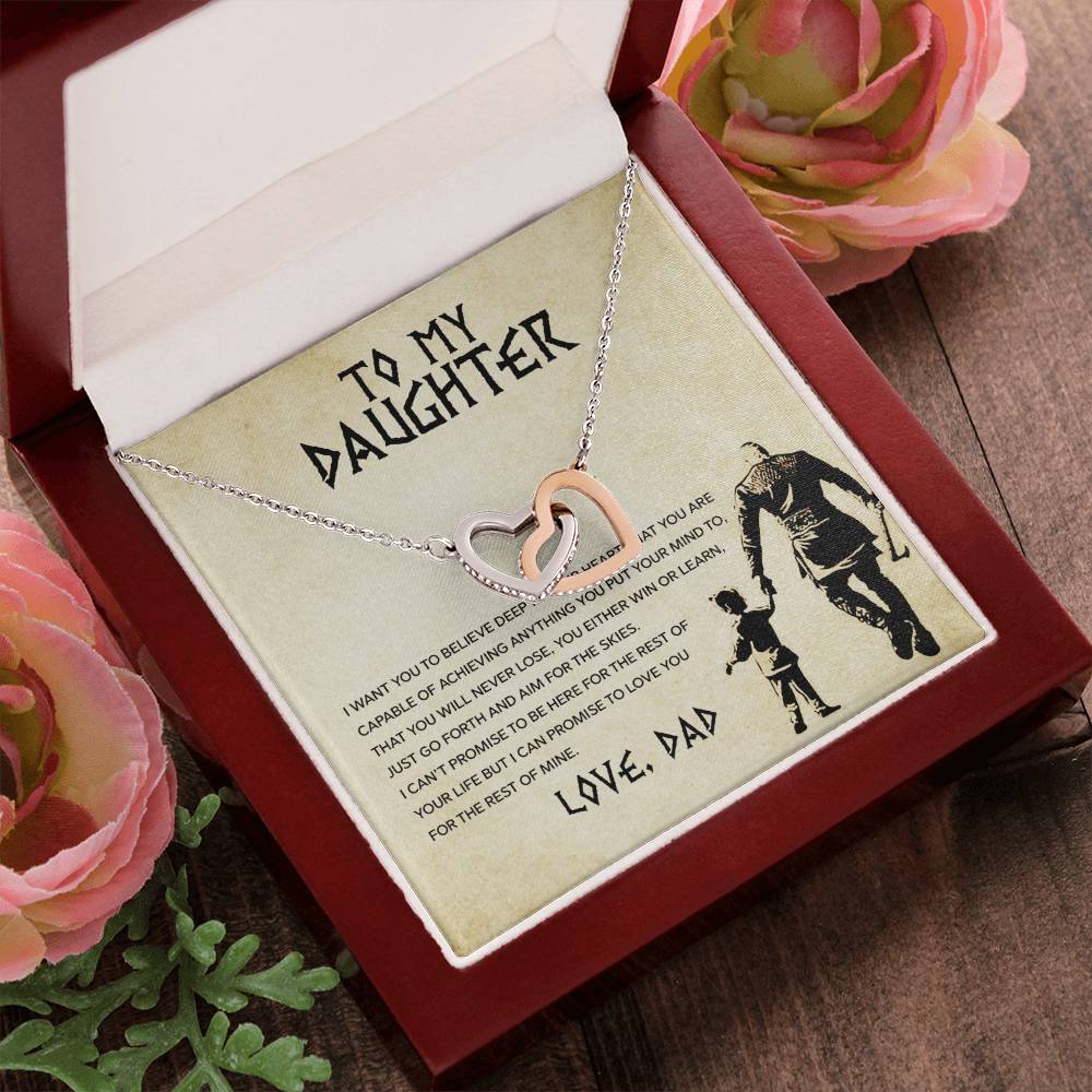 Go Forth And Aim For The Skies Interlocking Hearts Necklace