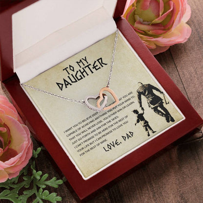 Go Forth And Aim For The Skies Interlocking Hearts Necklace