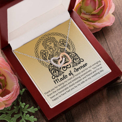 Maid Of Honor Gift Linked Hearts Viking Parody Interlocking Hearts Necklace