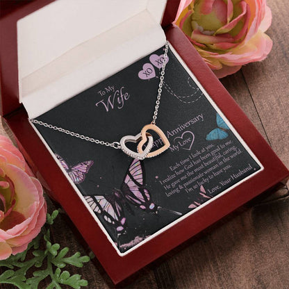 Special And Unique Gift For Wife Interlocking Hearts Necklace
