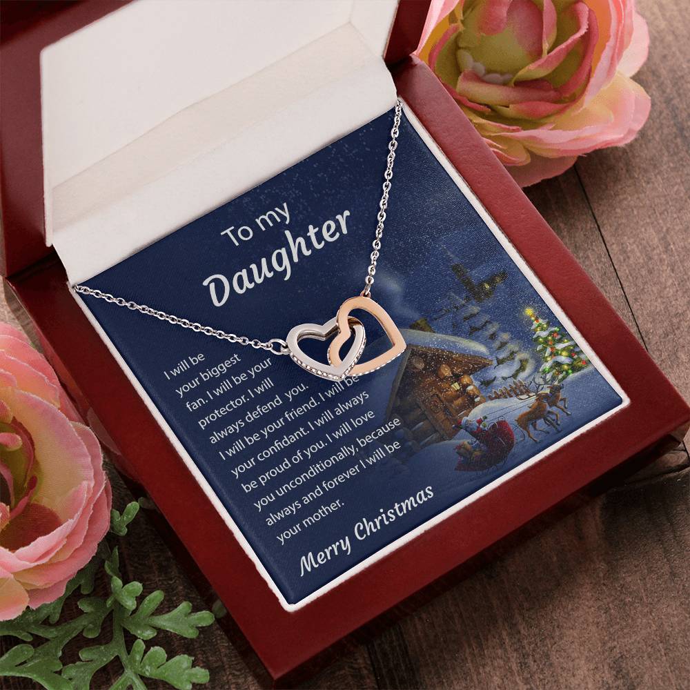 To My Daughter - Around My Heart - Necklace Interlocking Hearts Necklace