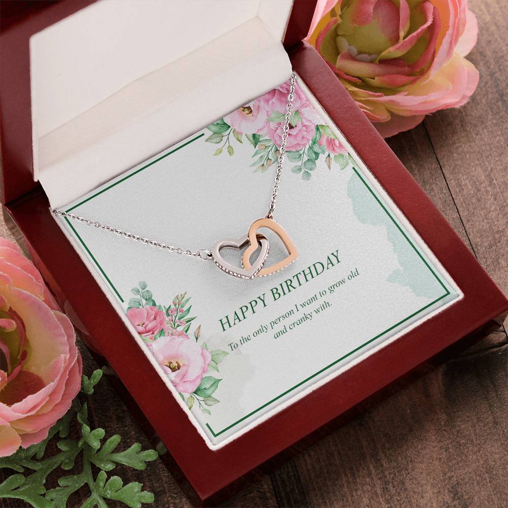 Happy Birthday Wife-Interlocking Heart Necklace Interlocking Hearts Necklace