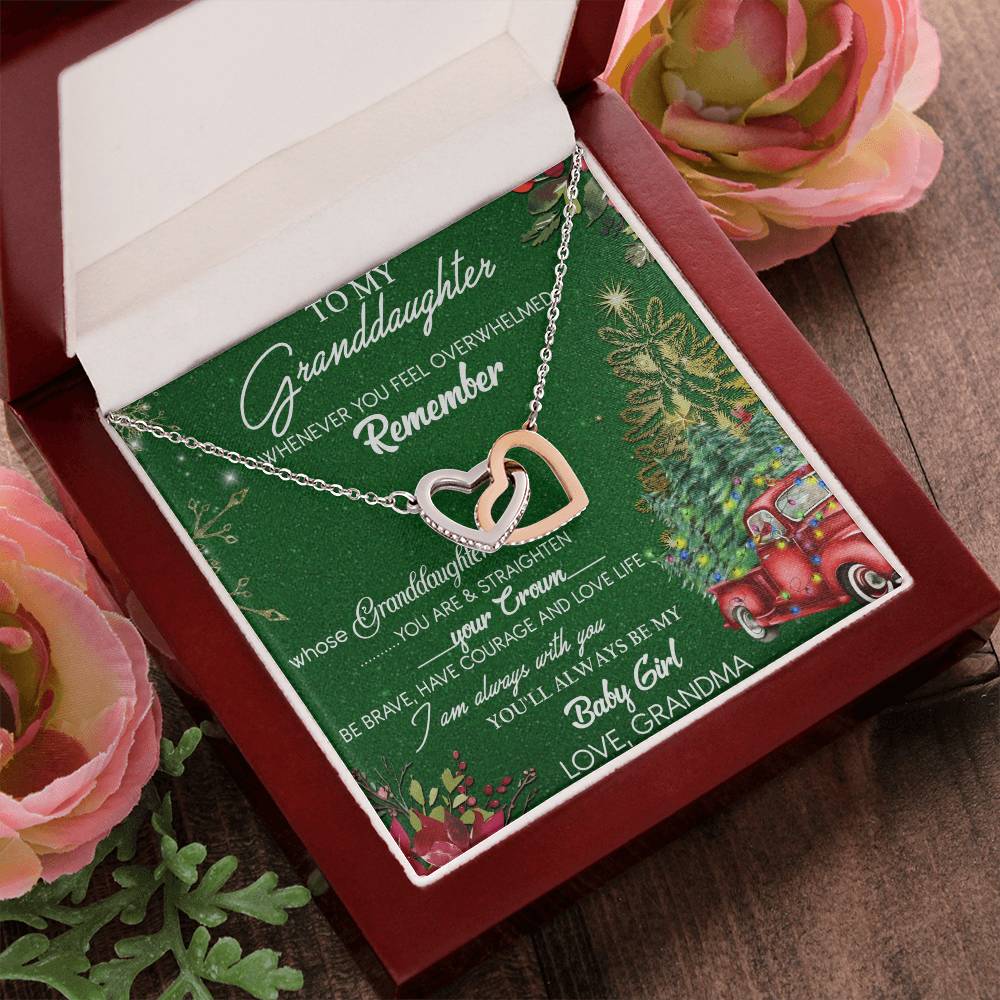 To My Granddaughter Interlocking Hearts Necklace Message Card