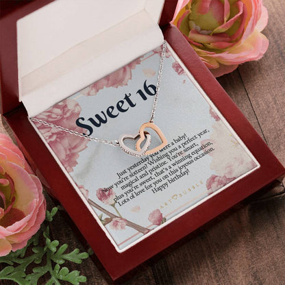 Sweet 16 Gift Hearts Necklace Interlocking Hearts Necklace