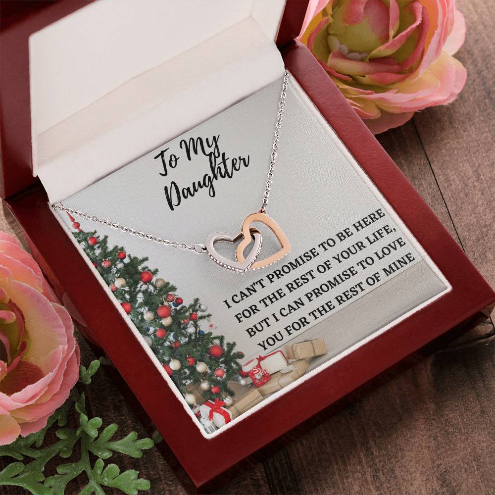To My Daughter - Promise To Love You Interlocking Hearts Necklace
