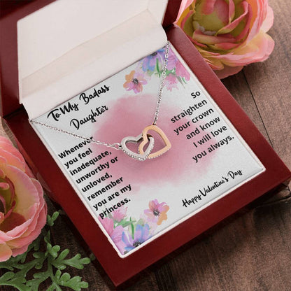 Valentine'S Day Necklace Gift For Daughter Interlocking Hearts Necklace