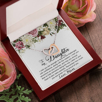 To My Daughter Necklace Gift Gift For Daughter From Mom Mother Daughter Interlocking Hearts Necklace Birthday Christmas Gift