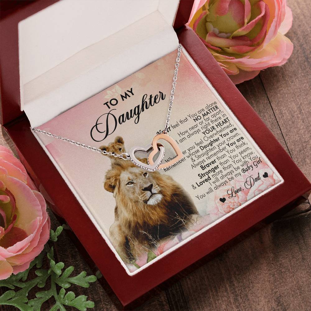 To My Daughter Interlocking Hearts Necklace