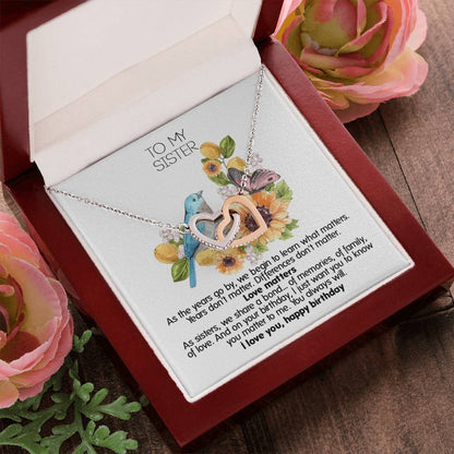Give This Two Hearts Necklace For Your Sister'S Birthday ! Interlocking Hearts Necklace