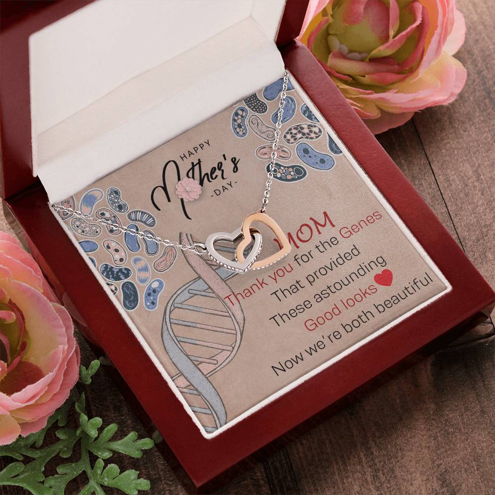 Mom Thank You For The Genes Interlocking Hearts Necklace