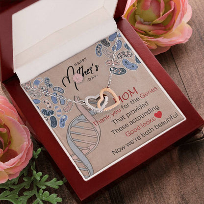 Mom Thank You For The Genes Interlocking Hearts Necklace