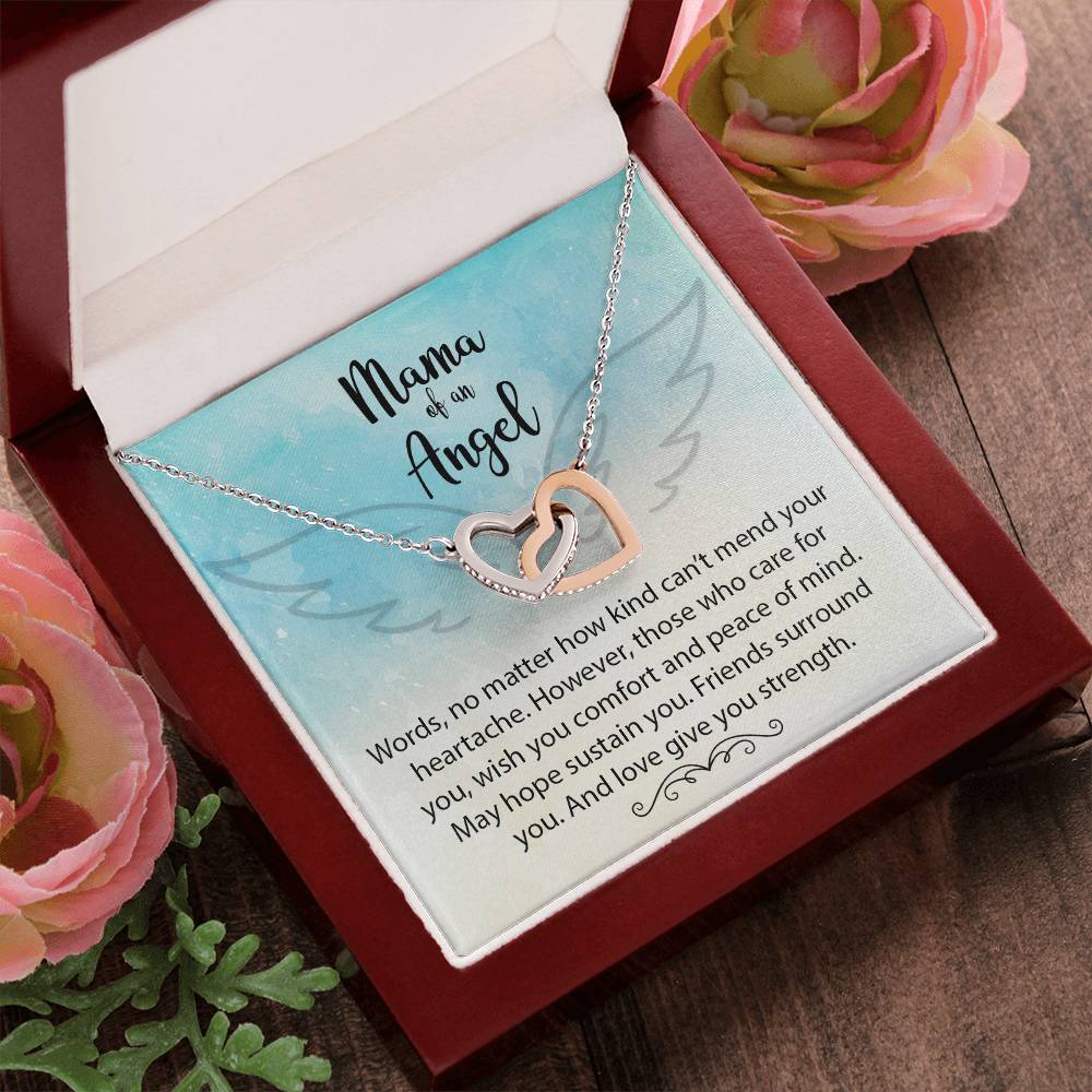 Mama Of An Angel Miscarriage Gift Pregnancy Loss Gift Interlocking Hearts Necklace