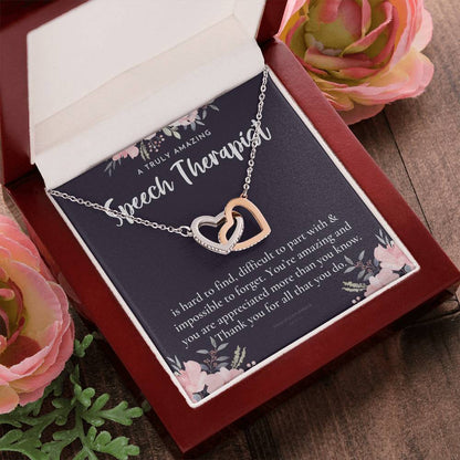 Speech Therapist Gift Amazing Speech Therapist Gift Necklace Language Pathologist Gift For Speech Pathologist Interlocking Hearts Necklace
