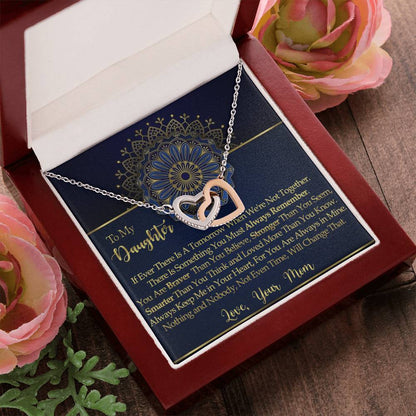 To My Daughter - Interlocked Hearts Necklace Interlocking Hearts Necklace