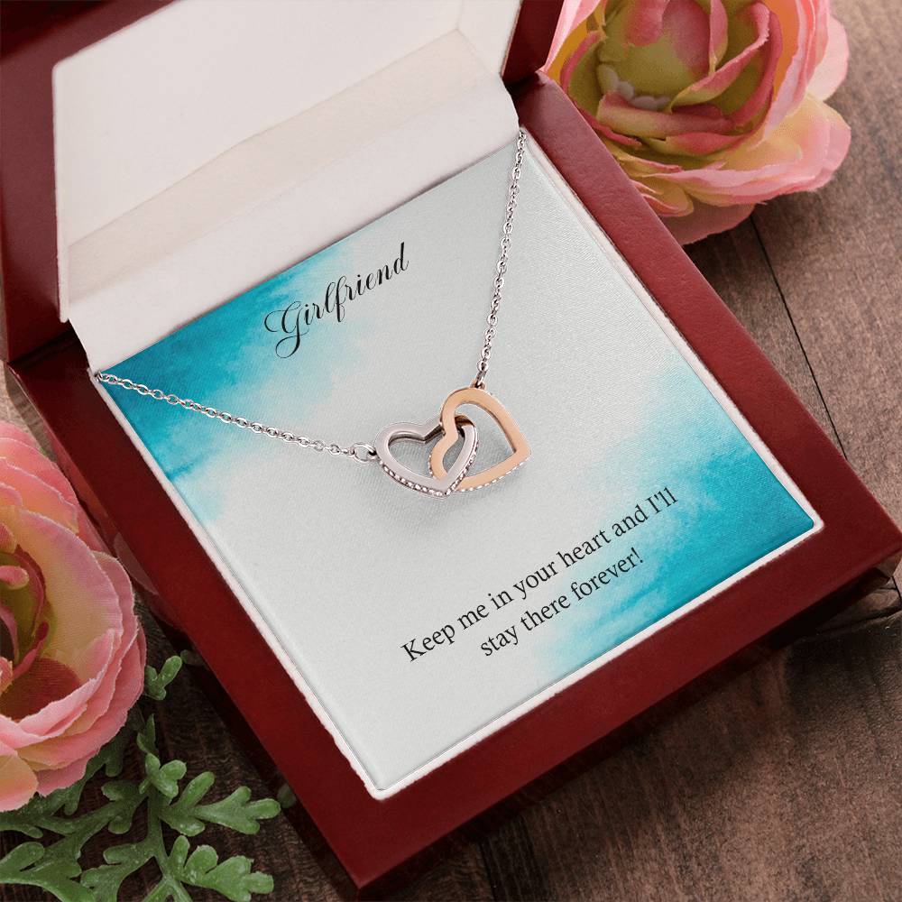 Girlfriend - Keep Me In Your Heart And I'Ll Stay There Forever - Interlocking Heart Necklace Interlocking Hearts Necklace