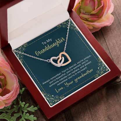 Interlocking Hearts Necklace To My Granddaughter Always Remember You'Re Special