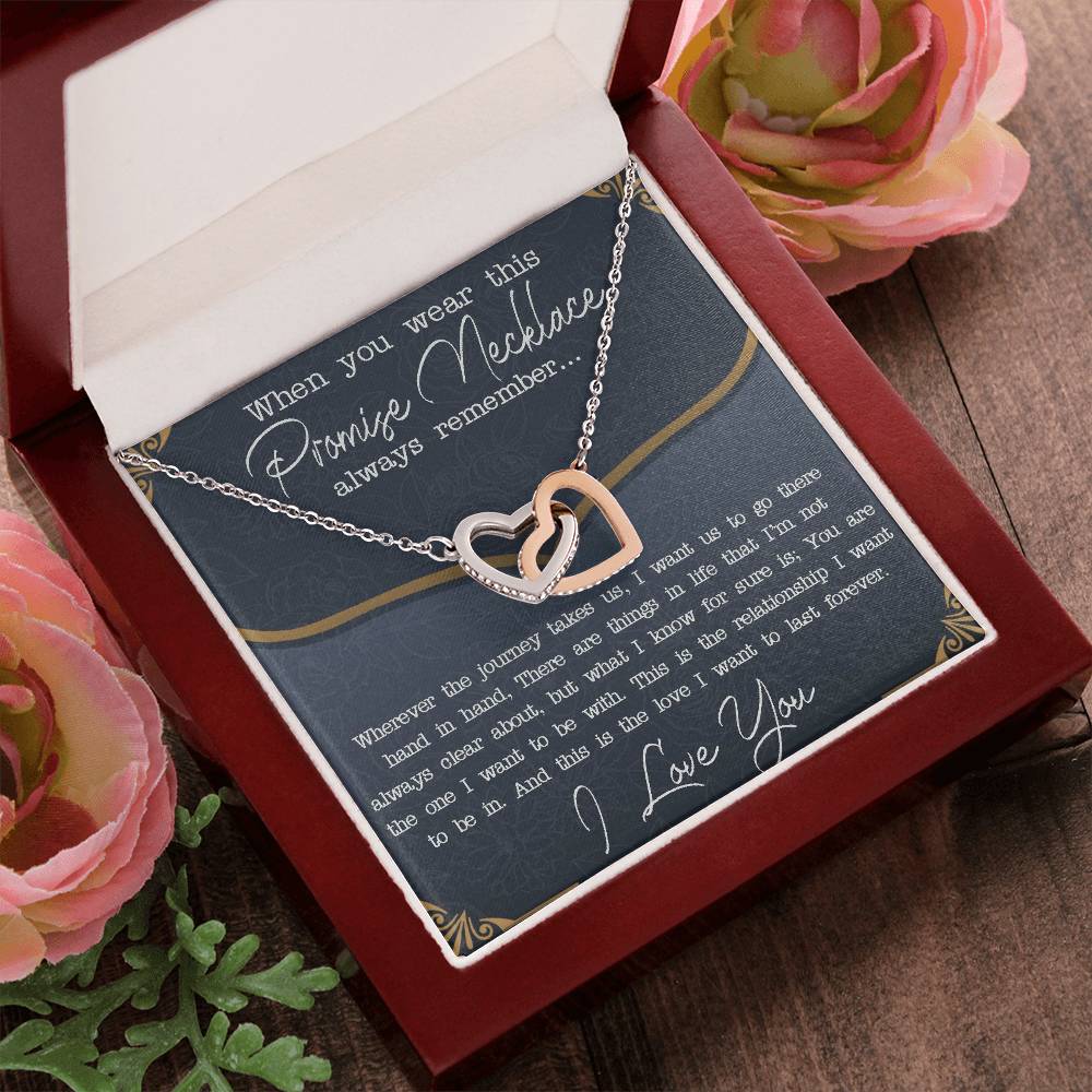 Promise Necklace Interlocking Hearts Necklace For Girlfriend From Boyfriend Necklace For Her Girlfriend Anniversary Gift For Girlfriends