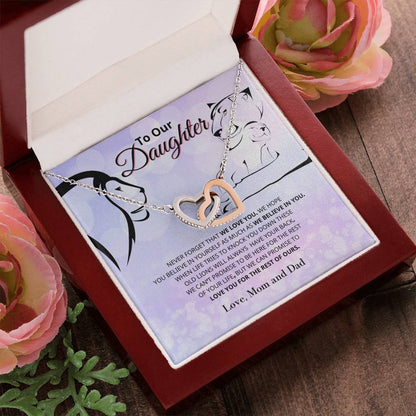 To Our Daughter - Never Ending Love - Necklace Interlocking Hearts Necklace