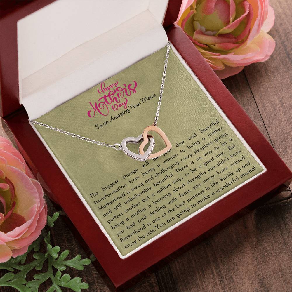 New Mom - Mother'S Day Gift Interlocking Hearts Necklace