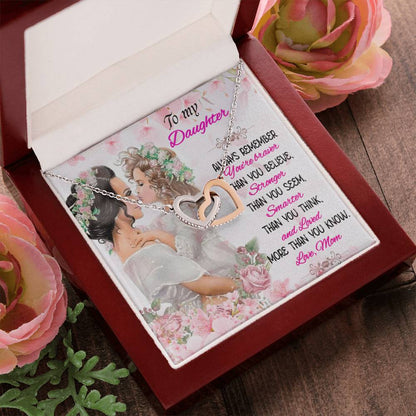 Mother Daughter Necklace Interlocking Hearts Necklace For Daughter To My Daughter Message Card Necklace